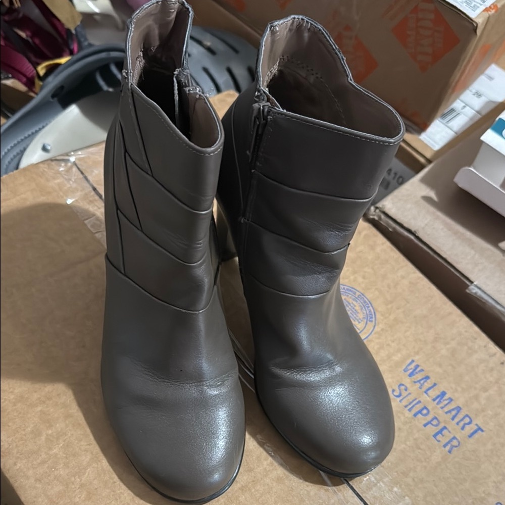 Gray Ankle Boots